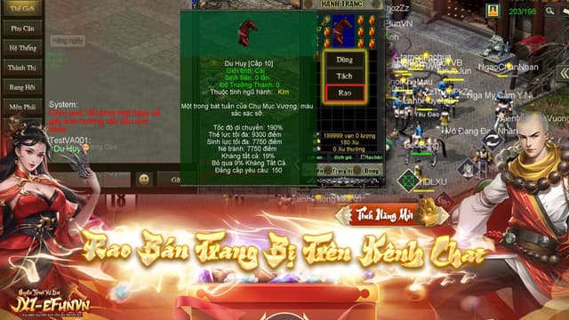 rao vật phẩm kênh chat