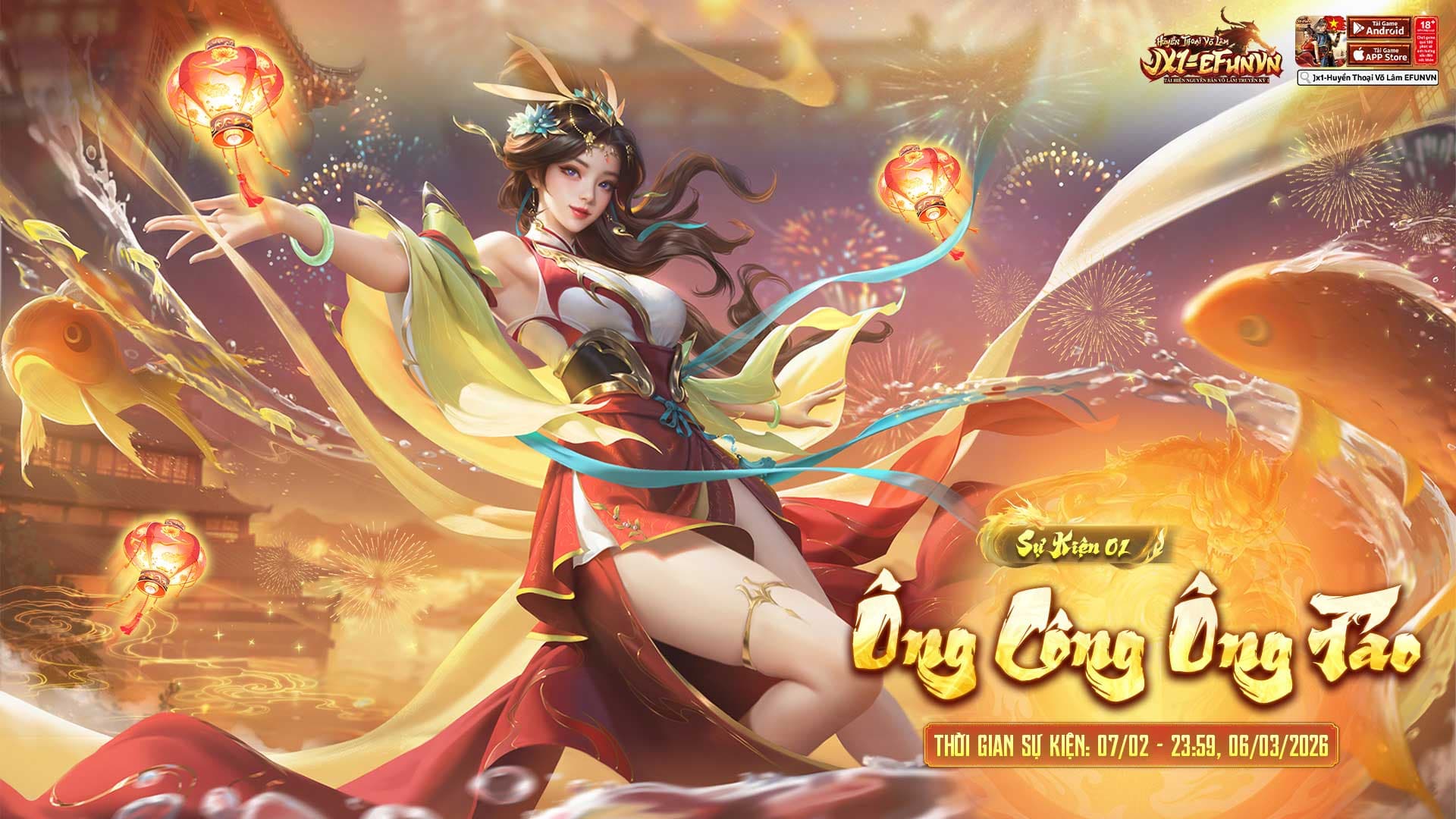 Chuỗi Sự Kiện Đón Tết Tại Huyền Thoại Võ Lâm 1 Efun 😘😍🥰 Pháo Hoa Rực Sáng Như Vạn Kiếm Khai Thiên